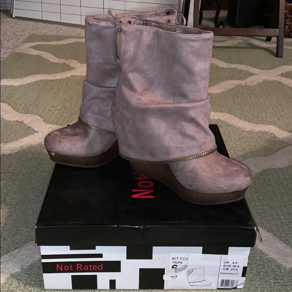 Brown Bootie Wedges